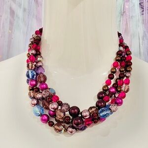 Joan Rivers Vintage Whimsical Torsade Beaded Necklace